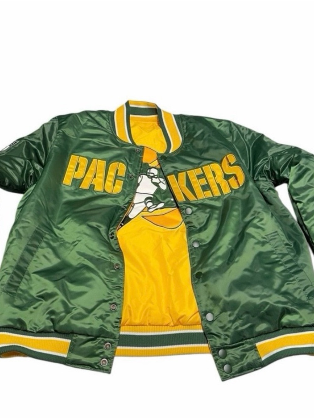 Green Bay Packers NFL Men’s Reversible Starter Retro Bomber Jacket! 2XL! NWT!